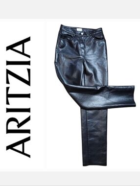 Aritzia Wilfred Melina Black Vegan Leather Pants Size 2